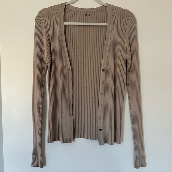 Three Dots Sweaters - Three Dots Vintage Y2K Tan Silk Cardigan (Read Description)